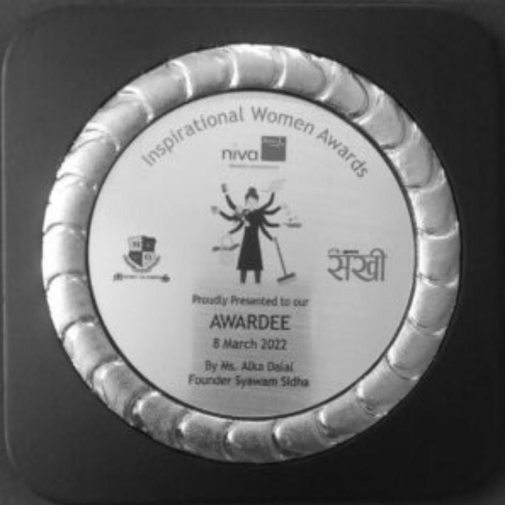 Inspirational Women Awards silver plaque